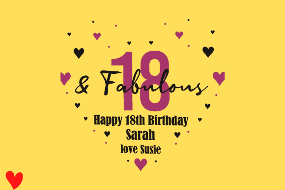 18 and FABULOUS GIFT Graphic Design for Crafts