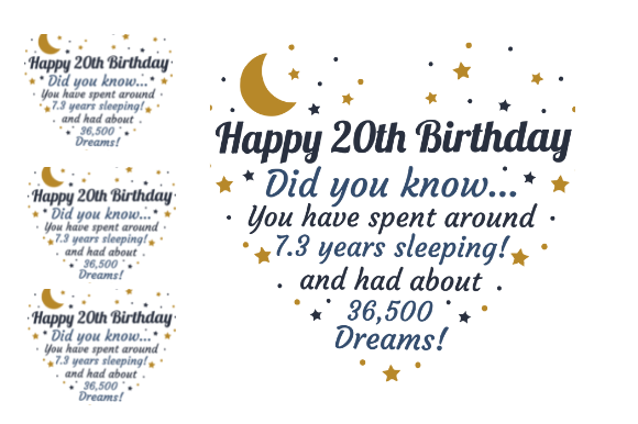 20TH BIRTHDAY CARD HEART Graphic Design for Crafts