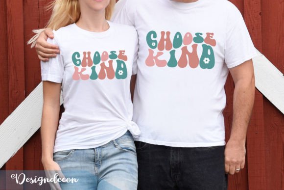 Choose Kind Retro Wavy SVG for Crafts and Graphics