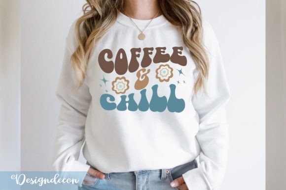 Coffee and Chill Funny Retro Wavy SVG for Crafts and Graphics