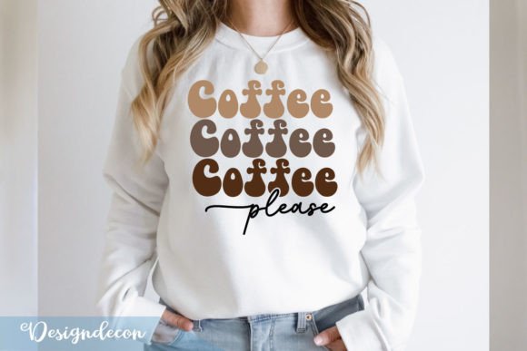 Coffee Please Retro Wavy SVG for Crafts and Graphics