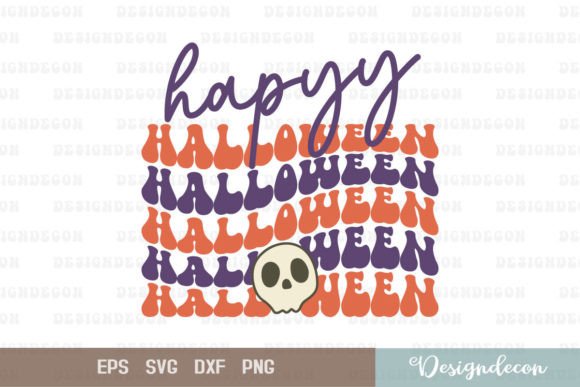 Happy Halloween Retro Wavy Sublimation for Graphics and Crafts