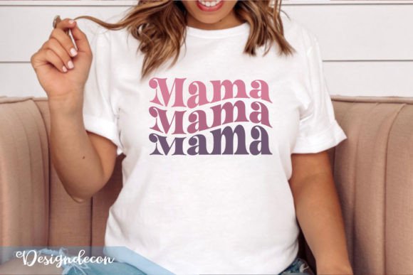 Mama Retro Wavy Sublimation Pink SVG for Crafts and Graphics